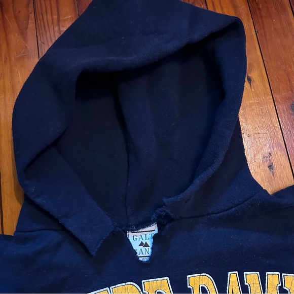 Vintage 90s Notre Dame Hoodie Sweatshirt Made in USA - Picture 5 of 9